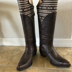 Ariat leather knee length boots..size 7 1/2.  NEW